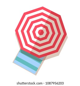 vector icon of  umbrella beach top view