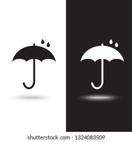 Vector icon umbrella on black and white background
