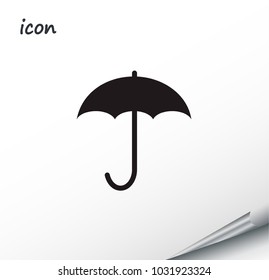 Vector icon umbrella on a wrapped silver sheet