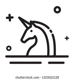 Vector icon. Unicorn, unicorn start up company icon. Modern outline icon for any purposes, suitable for business, finance theme