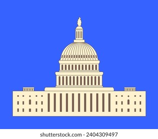 icono vector de los estados unidos capitol hill building washington dc