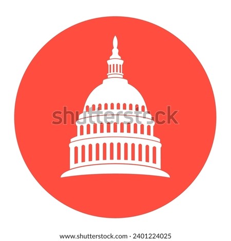 vector icon of united states capitol hill building washington dc