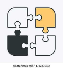 Vector icon of an unsolved puzzle. Can be used as a logo, puzzle icon, educational and learning image