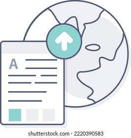 Vector icon upload globe for business 
