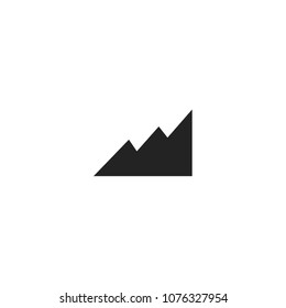 Vector icon of upward trending chart. Moutain range.