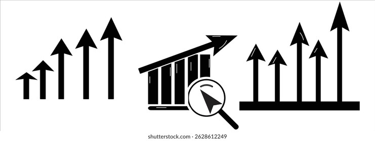 vector icon an upward-pointing graph arrow seamlessly integrated with a gear growth and improvement icon symbol increase icon EPS 10