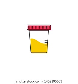 Vector icon for urine test jars on a white background in linear style