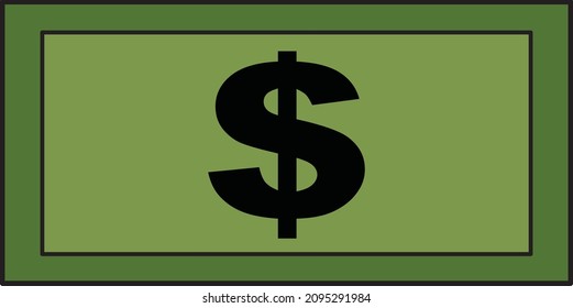 Vector icon of the US dollar. A sign of money, earnings, an illustration for the Internet, a website, a mobile application.