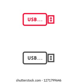 Vector icon USB flash drive 10 EPS