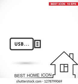 Vector icon USB flash drive 10 EPS