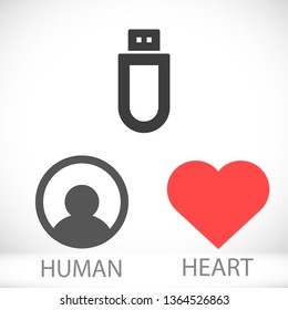 Vector icon USB flash drive 10 EPS