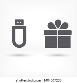 Vector icon USB flash drive 10 EPS . Lorem Ipsum Illustration design