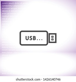 Vector icon USB flash drive 10 EPS . Lorem Ipsum Illustration design