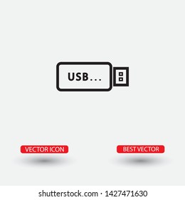 Vector icon USB flash drive 10 EPS . Lorem Ipsum Illustration design