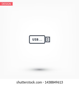 Vector icon USB flash drive 10 EPS . Lorem Ipsum Illustration design