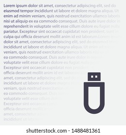 Vector icon USB flash drive 10 EPS . Lorem Ipsum Illustration design