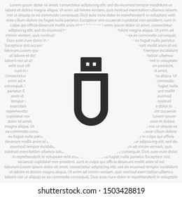 Vector icon USB flash drive 10 EPS . Lorem Ipsum Illustration design