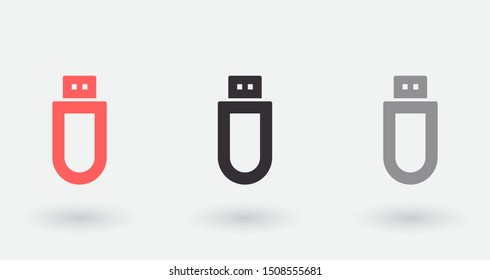 Vector icon USB flash drive 10 EPS . Lorem Ipsum Illustration design