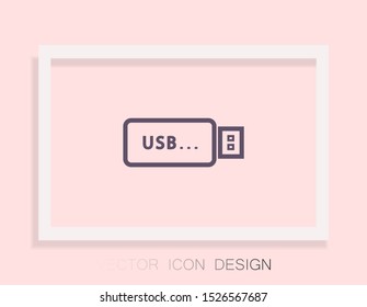 Vector icon USB flash drive 10 EPS . Lorem Ipsum Illustration design