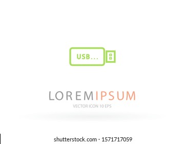 Vector icon USB flash drive 10 EPS . Lorem Ipsum Illustration design