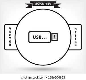 Vector icon USB flash drive 10 EPS . Lorem Ipsum Illustration design