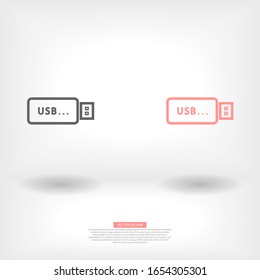 Vector icon USB flash drive 10 EPS . Lorem Ipsum Illustration design