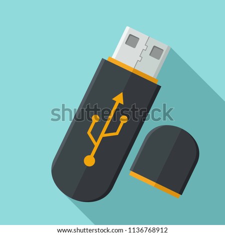 Vector icon USB flash drive. USB flash drive with a sign of connection.