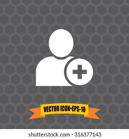 Vector Icon of User on Dark Gray Background. Eps.10.