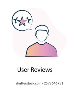 Vector icon for user reviews in online platforms. Depicts feedback, ratings, and customer opinions for better decision-making.