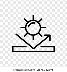 Vektorsymbol für UV-Schutz, Sonne und Schild, transparenter Hintergrund, ideal für Hautpflege, Sonnenschutz oder Gesundheitsdesign