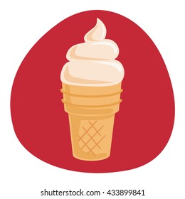 Vector icon of a Vanilla Ice-Cream