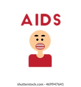 Vector icon of various symptoms of AIDS on the human