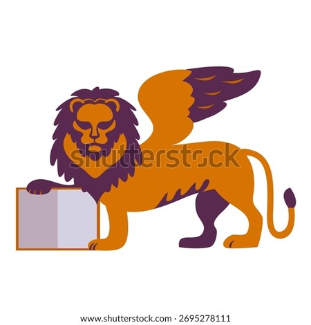 vector icon of venetian lion of saint mark