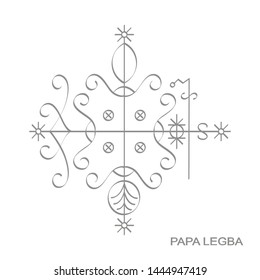 vector icon with veve vodoo symbol Papa Legba