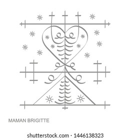 vector icon with veve vodoo symbol Maman Brigitte