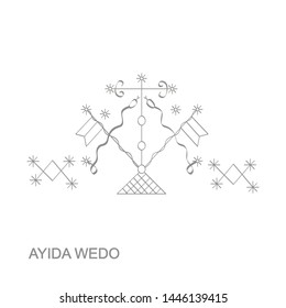 vector icon with veve vodoo symbol Ayida Weddo