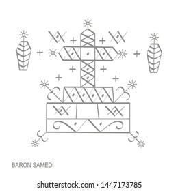 Vector icon with veve vodoo symbol Baron Samedi