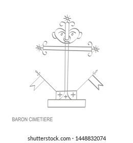 Vector icon with veve vodoo symbol Baron Cimetiere