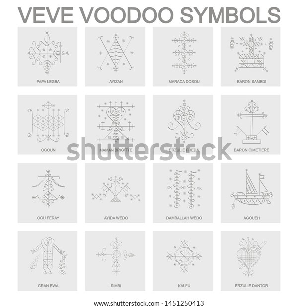 Vector Icon Veve Voodoo Symbols Stock Vector Royalty Free 1451250413