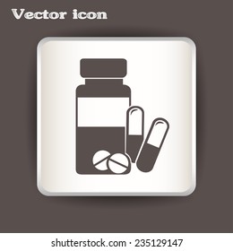 Vector icon Vial of medicine 