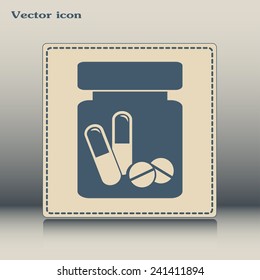 Vector icon Vial of medicine 