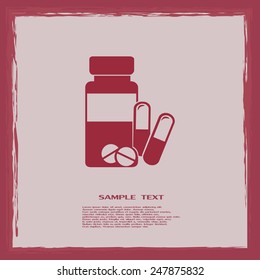 Vector icon Vial of medicine 