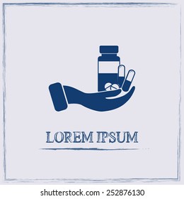 Vector icon Vial of medicine 