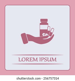 Vector icon Vial of medicine 