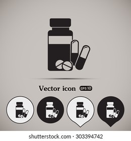 Vector icon Vial of medicine 