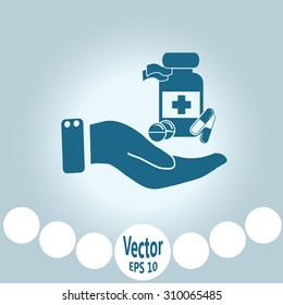 Vector icon Vial of medicine