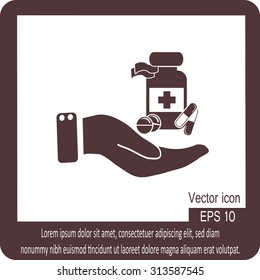 Vector icon Vial of medicine