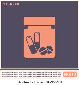 Vector icon Vial of medicine 