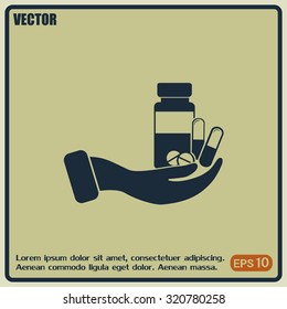 Vector icon Vial of medicine 