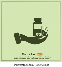 Vector icon Vial of medicine 